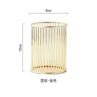 Nordic Iron Cylindrical Cosmetic Storage Box, Makeup Brushes Case