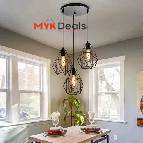 Triple Cage Pendant Lamp