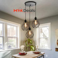 Triple Cage Pendant Lamp
