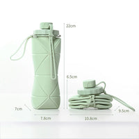 Portable Silicone Folding Water Cup 600ml Large Capacity Lightweight Outdoor Travel Sports Water Bottle
