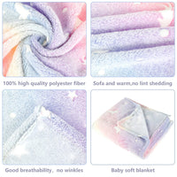 Luminous Unicorn Throw Blanket for Girls Plush Flannel Blanket