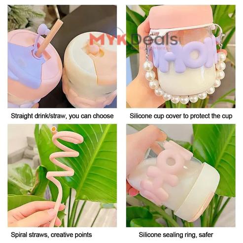 Pearl Chain Glass Cup Female High Beauty Household Water Cup