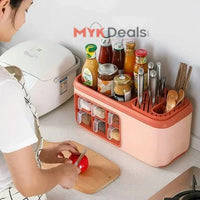 Multi-functional Spice Storage Rack-for Spice Jars,Cutlery Knife Holder