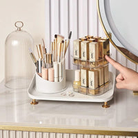 Rotating Cosmetic Brush & Lipstick Organizer