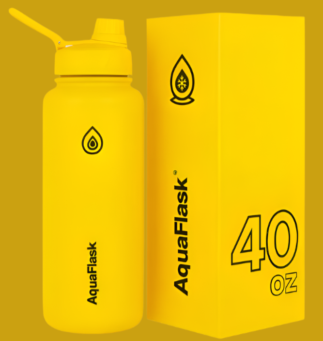 AQUA FLASK 40oz Wide Mouth Vacuum Insulated Stainless Steel Drinking Water Bottle