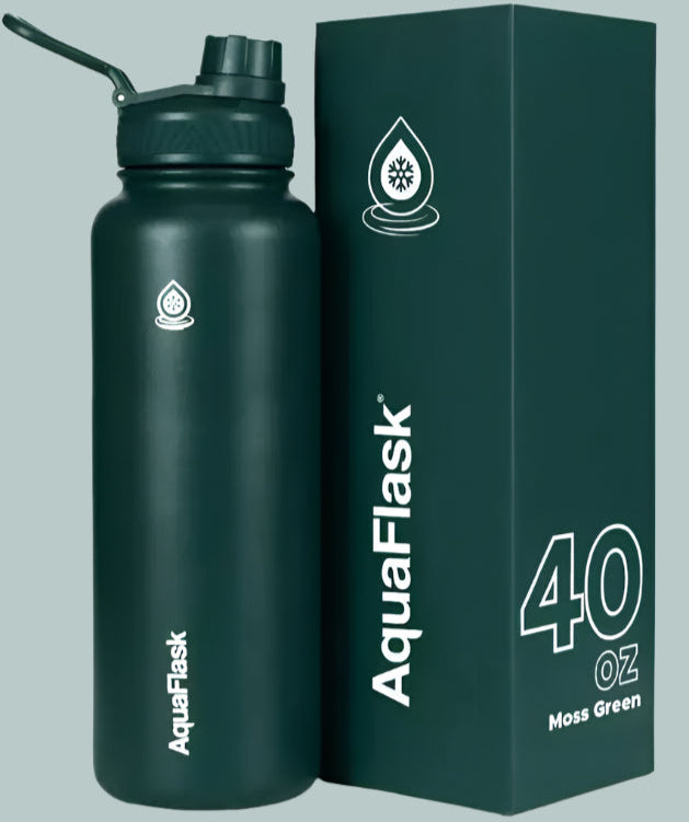AQUA FLASK 40oz Wide Mouth Vacuum Insulated Stainless Steel Drinking Water Bottle