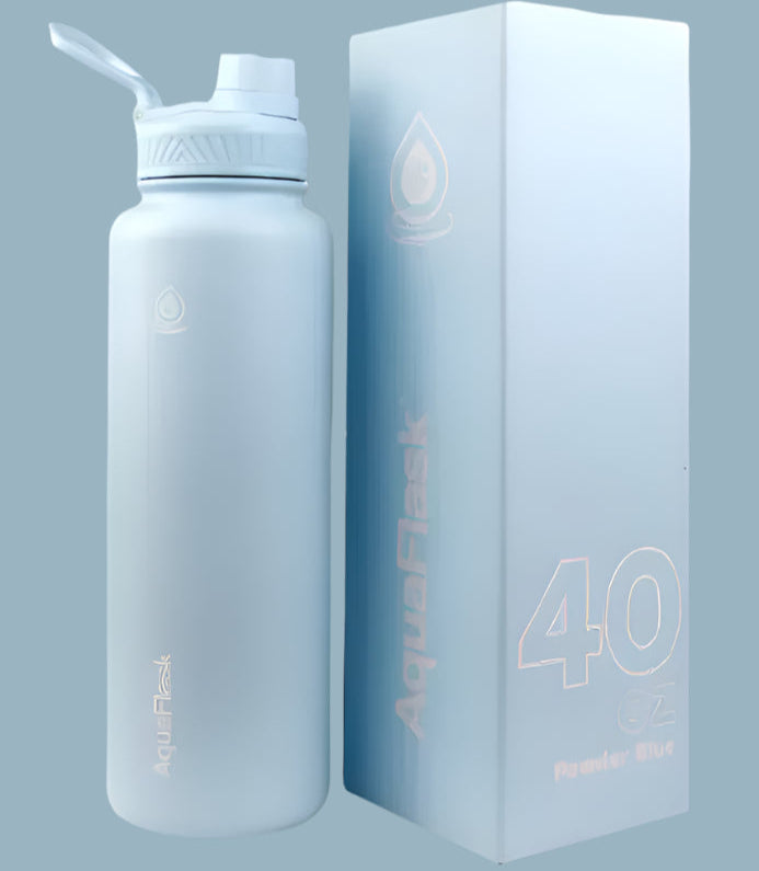 AQUA FLASK 40oz Wide Mouth Vacuum Insulated Stainless Steel Drinking Water Bottle
