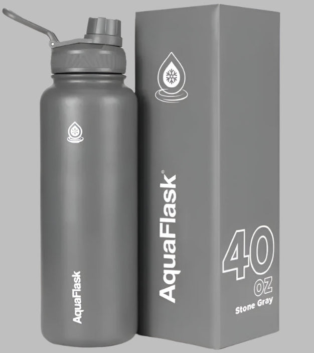 AQUA FLASK 40oz  Wide Mouth Vacuum Insulated Stainless Steel Drinking Water Bottle