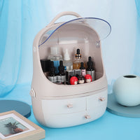 Penguin Makeup Organizer, Multifunctional Spilt Desktop Cosmetic Storage Box, Jewelry Makeup Sorting Box, Multipurpose Display Box With Handle, Transparent Desktop Storage Box, Waterproof Drawer Beauty Box