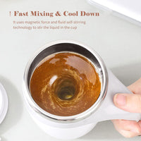 Self Stirring Coffee Mug,  Automatic Magnetic Stirring Coffee Cup, 380mL Auto Mixing Mug with Lid, Rechargeable Magnetic Coffee Mug, Electric Smart Mixer Coffee Cup, Stainless Steel Self Mixing Coffee Cup, Portable Stirring Cup