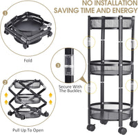 3 layer Folding Storage Cart