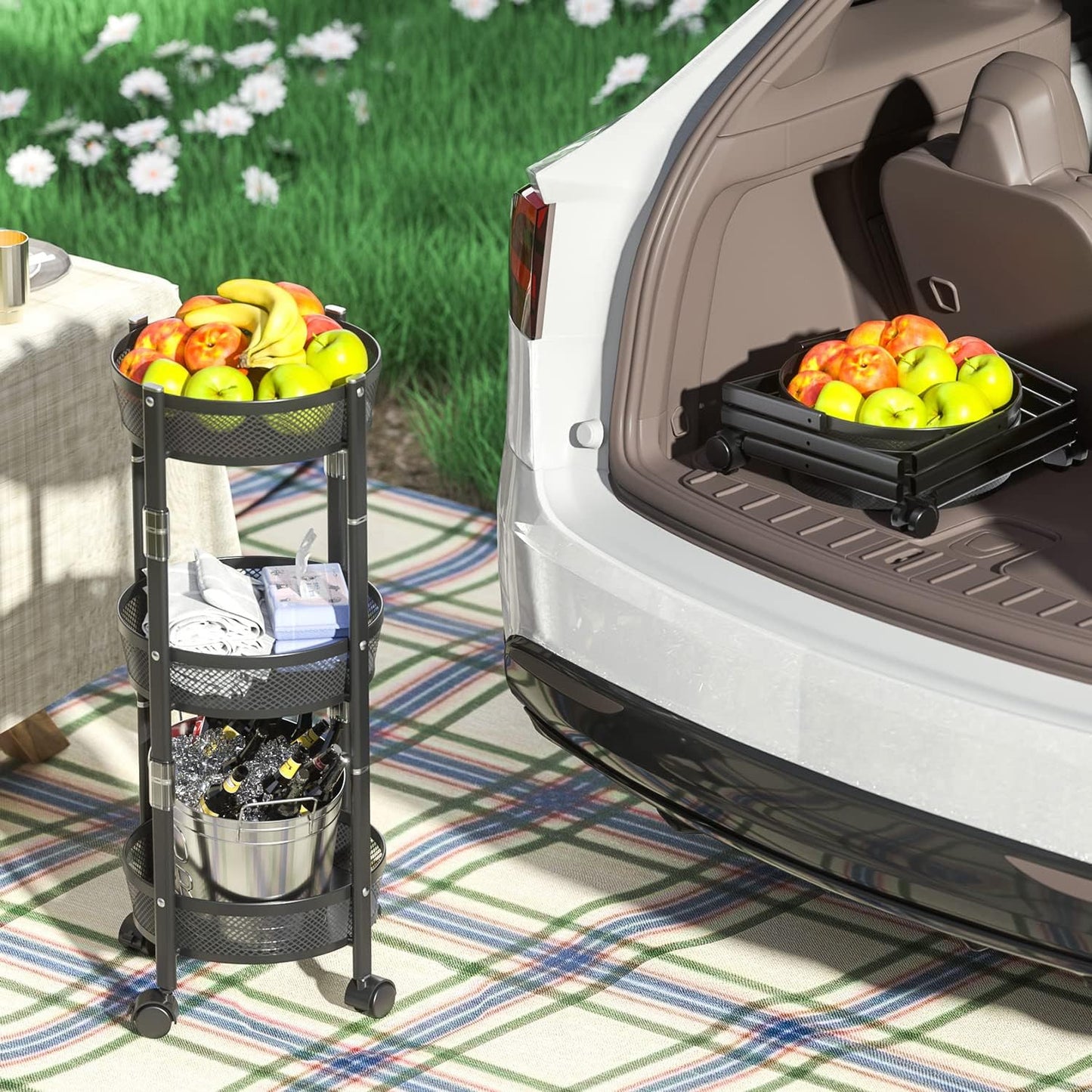 3 layer Folding Storage Cart