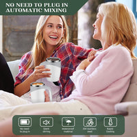 Self Stirring Coffee Mug,  Automatic Magnetic Stirring Coffee Cup, 380mL Auto Mixing Mug with Lid, Rechargeable Magnetic Coffee Mug, Electric Smart Mixer Coffee Cup, Stainless Steel Self Mixing Coffee Cup, Portable Stirring Cup