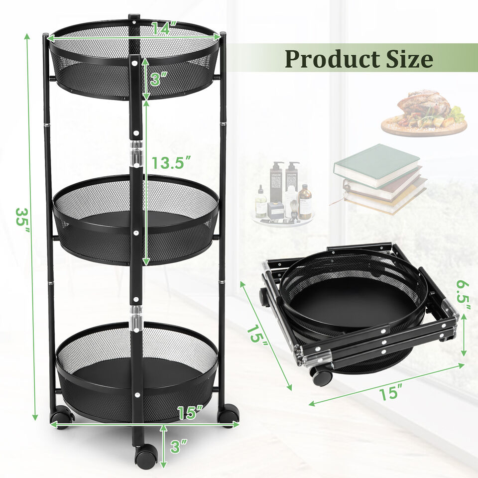3 layer Folding Storage Cart