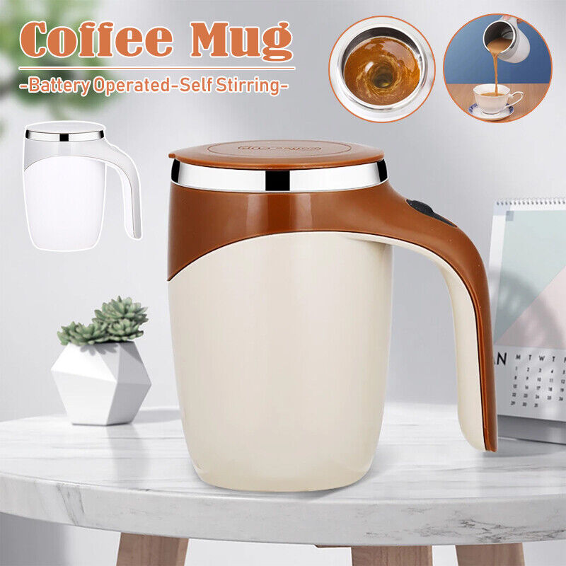 Self Stirring Coffee Mug,  Automatic Magnetic Stirring Coffee Cup, 380mL Auto Mixing Mug with Lid, Rechargeable Magnetic Coffee Mug, Electric Smart Mixer Coffee Cup, Stainless Steel Self Mixing Coffee Cup, Portable Stirring Cup
