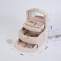 Lockable Leather Jewelry Box, 3 Layer Jewellery Organizer, Earring Ring Bracelet Storage Case for Women, Drawer Leather Jewellery Box, Earring Bracelet Holder Organizer, Multifunctional Display Stand, Multipurpose Drawer Cheap Shelf