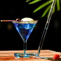 Creative Glass Spiral Cocktail Cup Straw Wine Glass