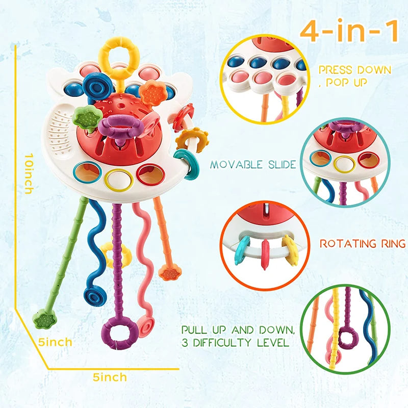 Silicone Teether Funny Pulling Toy