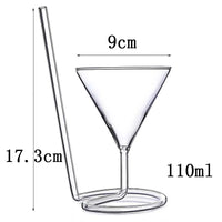 Creative Glass Spiral Cocktail Cup Straw Wine Glass