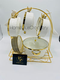 Soup Set 22Pcs Pot Shape Plain