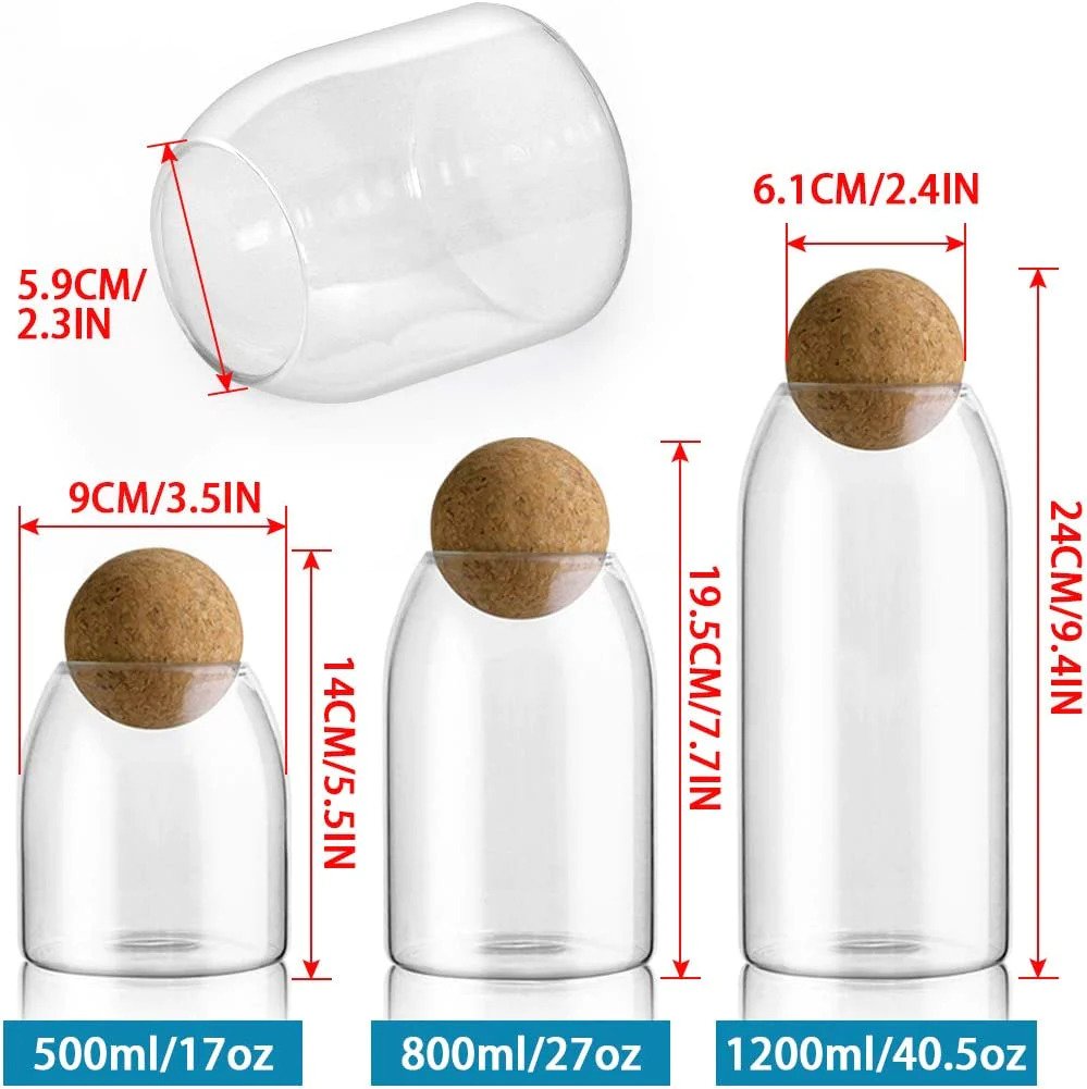 Storage Jars for Coffee, Tea, Spices, Sugar, Salt - Set of 3