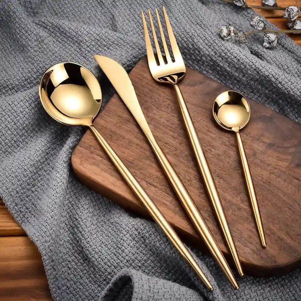 Pure Golden Dinnerware Cutlery Set-24 pcs