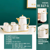 European gilded saucer sets ceramic tea set