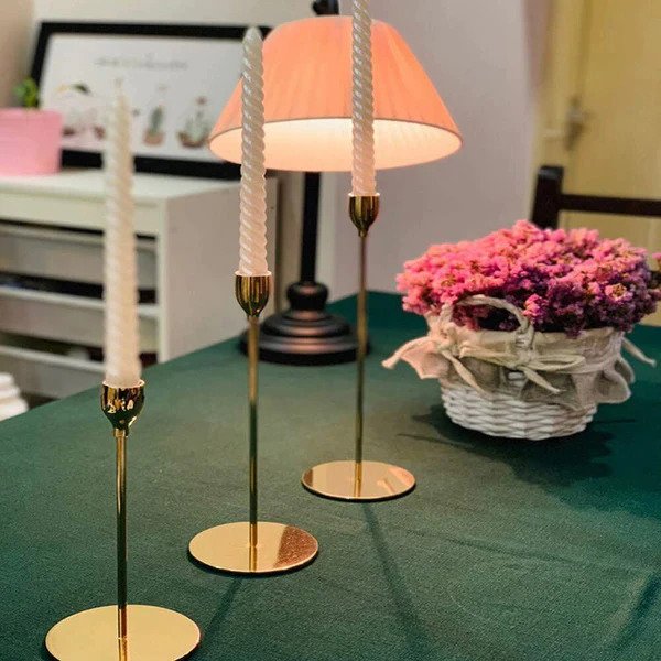 Slim Tapered Candle Decorative Candlestick Holder (Set of 3)