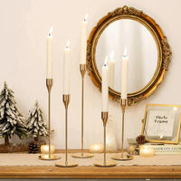 Slim Tapered Candle Decorative Candlestick Holder (Set of 3)
