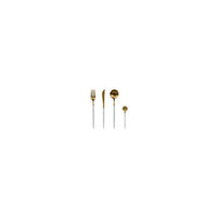 Stainless Steel White & Golden Cutlery Set (24 Pcs)