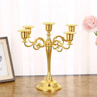 Golden Metal Candle Holder Stand