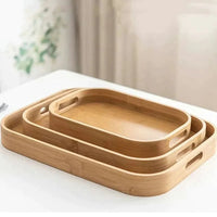 Bamboo Serving Wooden Tray set of 3
