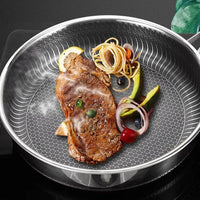 Honeycomb Laser Coated Stainless Steel Frying Pan