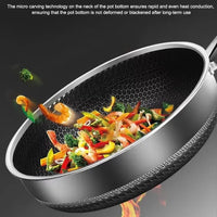 Honeycomb Laser Coated Stainless Steel Frying Pan