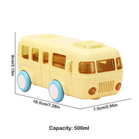 School Van Water Bottle, Summer Cute Bus Water Bottle with Strap, Toy Car Water Bottles for School Outdoor Travel, Leakproof Bus Shape Kids Small Car Straw Kettle, Portable Water Bottle for Kids, 500ml Kids Water Bottles with Straw and Shoulder Strap