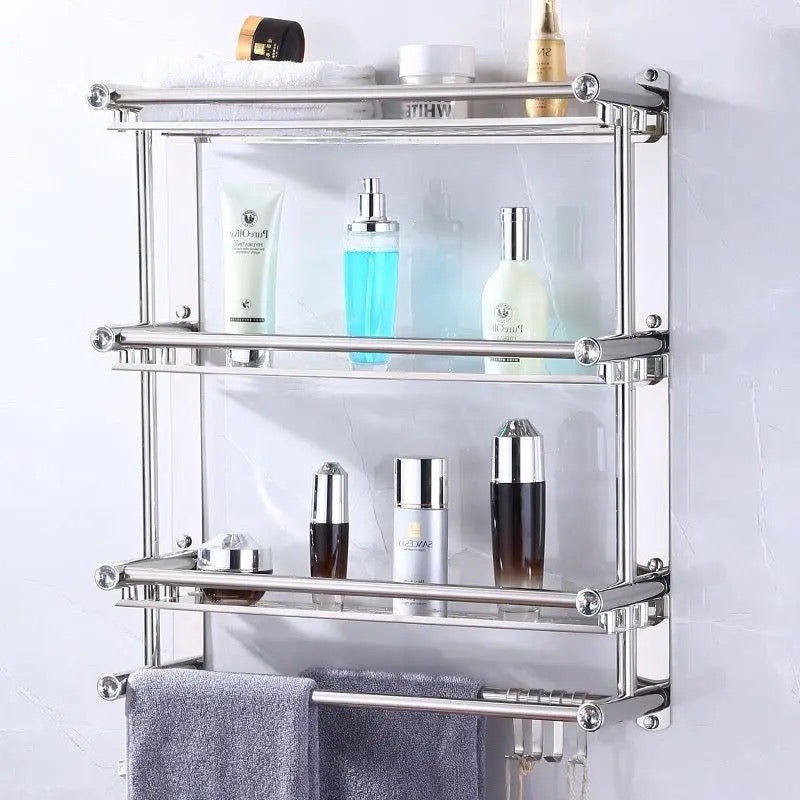 Stainless Steel Silver Towel Rack, 3 Tier