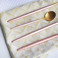24 PCs Premium Steel Cutlery Set-Pink over Golden