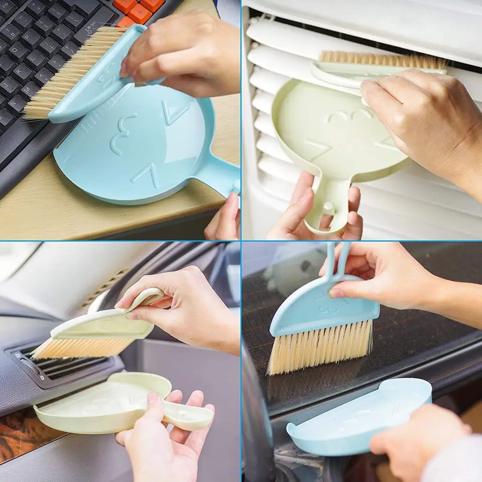 Mini Broom Desktop Cleaning Brush, Keyboard Cleaning Brush With Dust Pan, Small Cleaning Brush, Mini Handy Dust Cleaning Sweeping Brush, Desktop Sweeper Garbage Shovel Dustpan, Floor Dust Collector