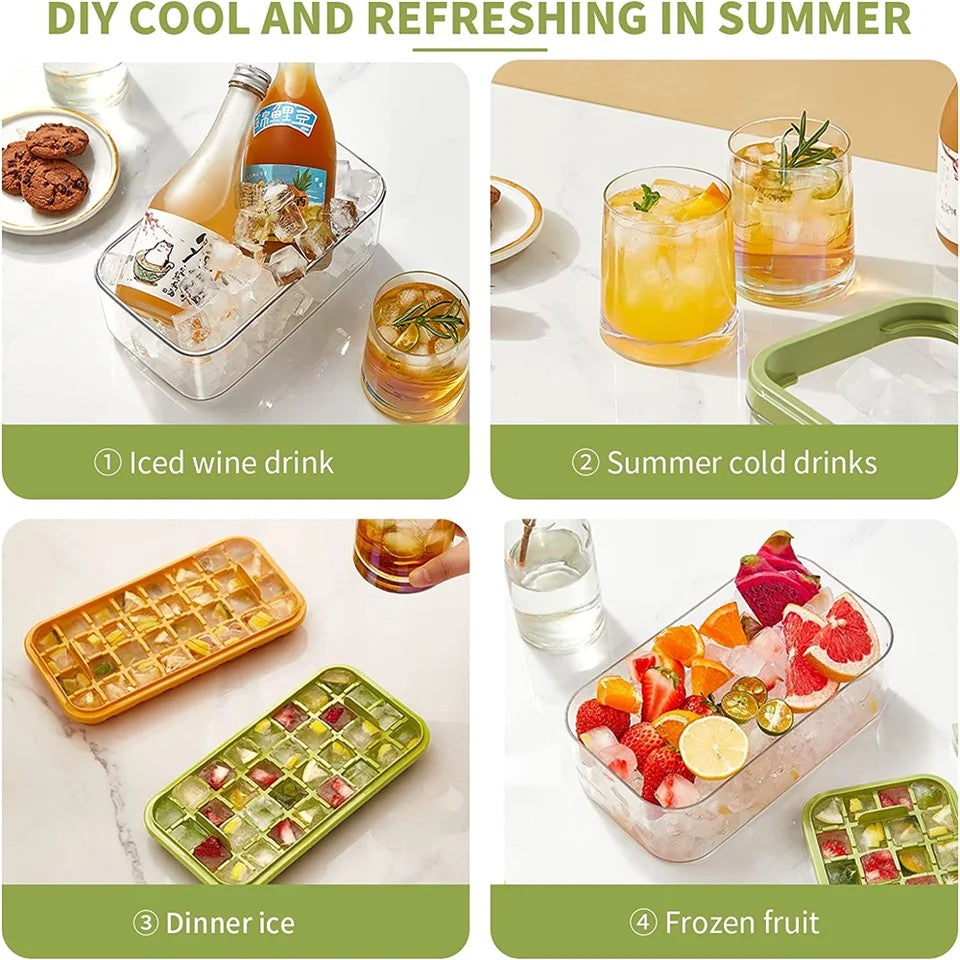 Button Press Ice Cube Tray, 64 Grids