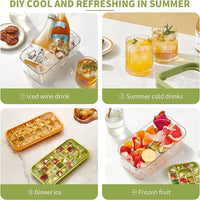 Button Press Ice Cube Tray, 64 Grids