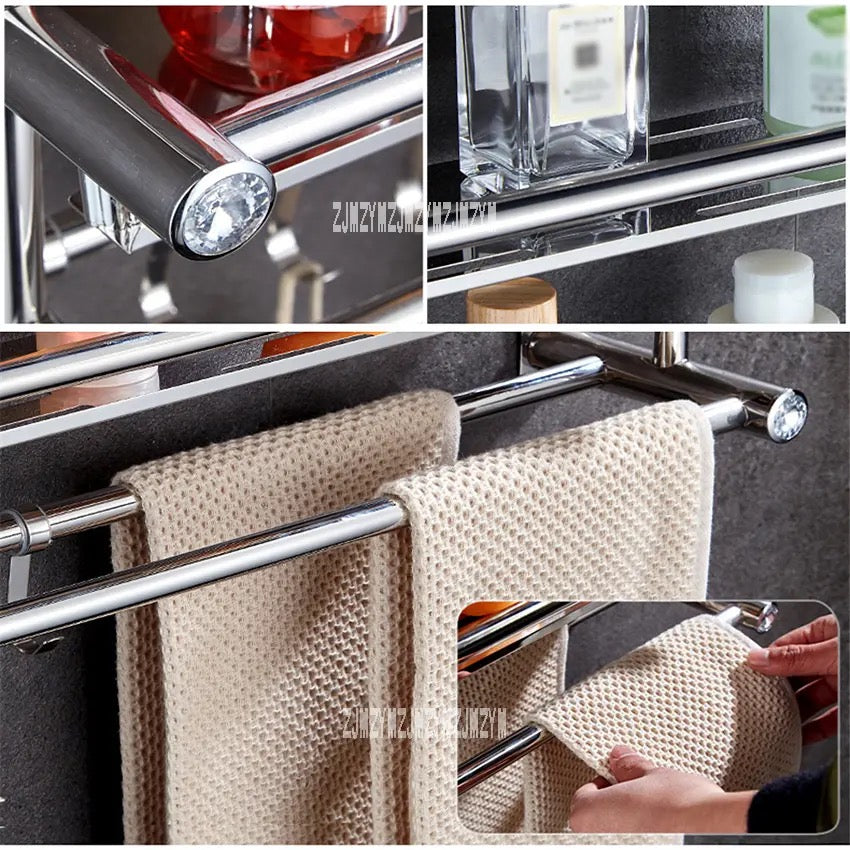 Stainless Steel Silver Towel Rack, 3 Tier