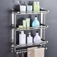 Stainless Steel Silver Towel Rack, 3 Tier