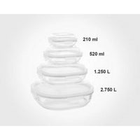Limon 4 Pcs Glass Storage Box Container Set