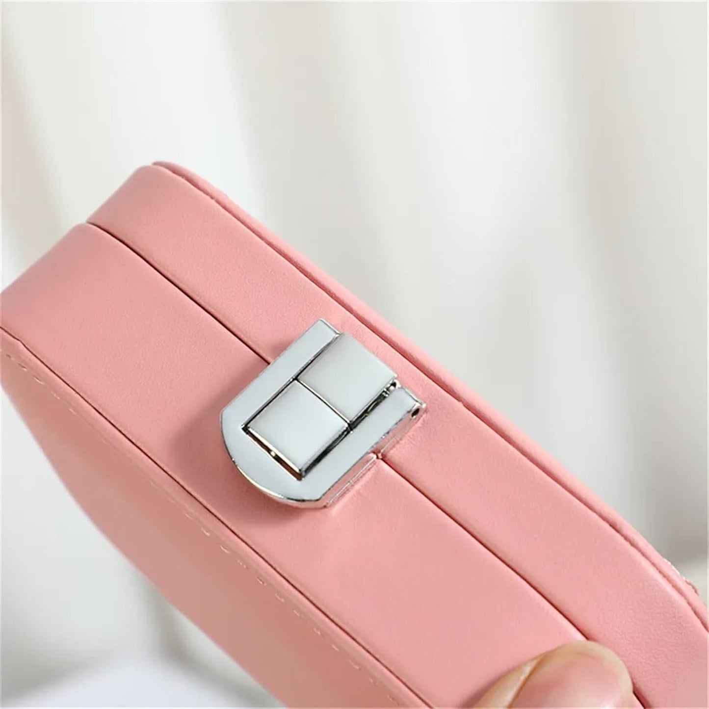 Mini Rectangular Leather Jewellery Box, Mini Macaron Jewelry Box, Double Layer Jewelry Storage Box, Travel Jewelry Ornaments Storage Case, Multifunction Necklace Earring Storage Case, Jewelry Display Case