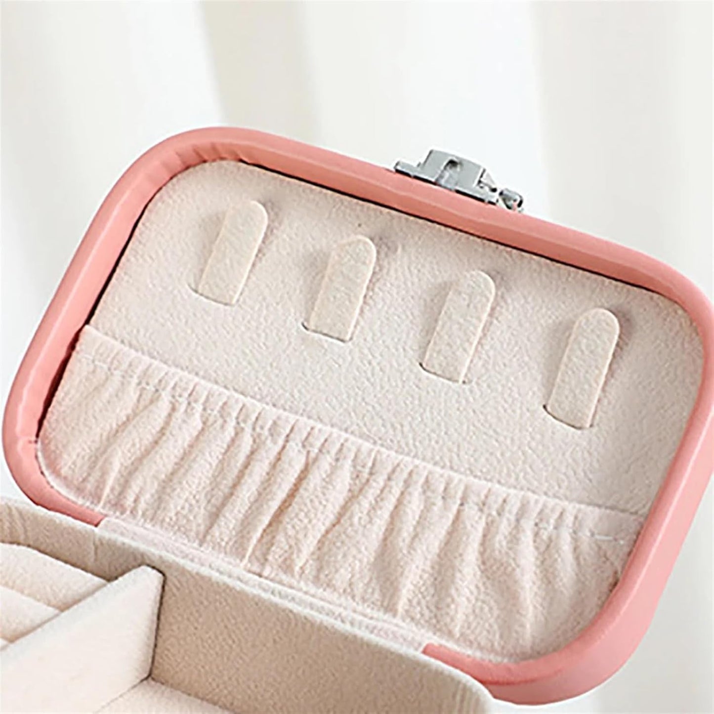 Mini Rectangular Leather Jewellery Box, Mini Macaron Jewelry Box, Double Layer Jewelry Storage Box, Travel Jewelry Ornaments Storage Case, Multifunction Necklace Earring Storage Case, Jewelry Display Case
