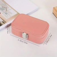 Mini Rectangular Leather Jewellery Box, Mini Macaron Jewelry Box, Double Layer Jewelry Storage Box, Travel Jewelry Ornaments Storage Case, Multifunction Necklace Earring Storage Case, Jewelry Display Case