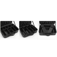 Professional Travel Makeup Bag, Portable Cosmetic Bag With Adjustable Dividers, Makeup Suitcase For Women