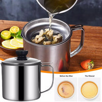 Kitchen Oil Strainer Pot Stainless Steel