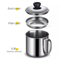 Kitchen Oil Strainer Pot Stainless Steel