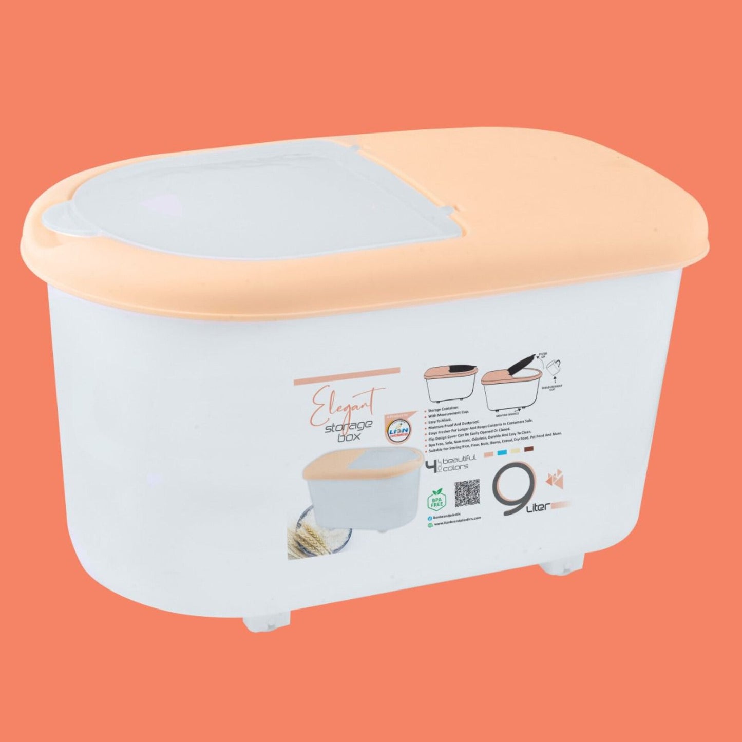 Elegant Rice Storage Box - 9 Liter